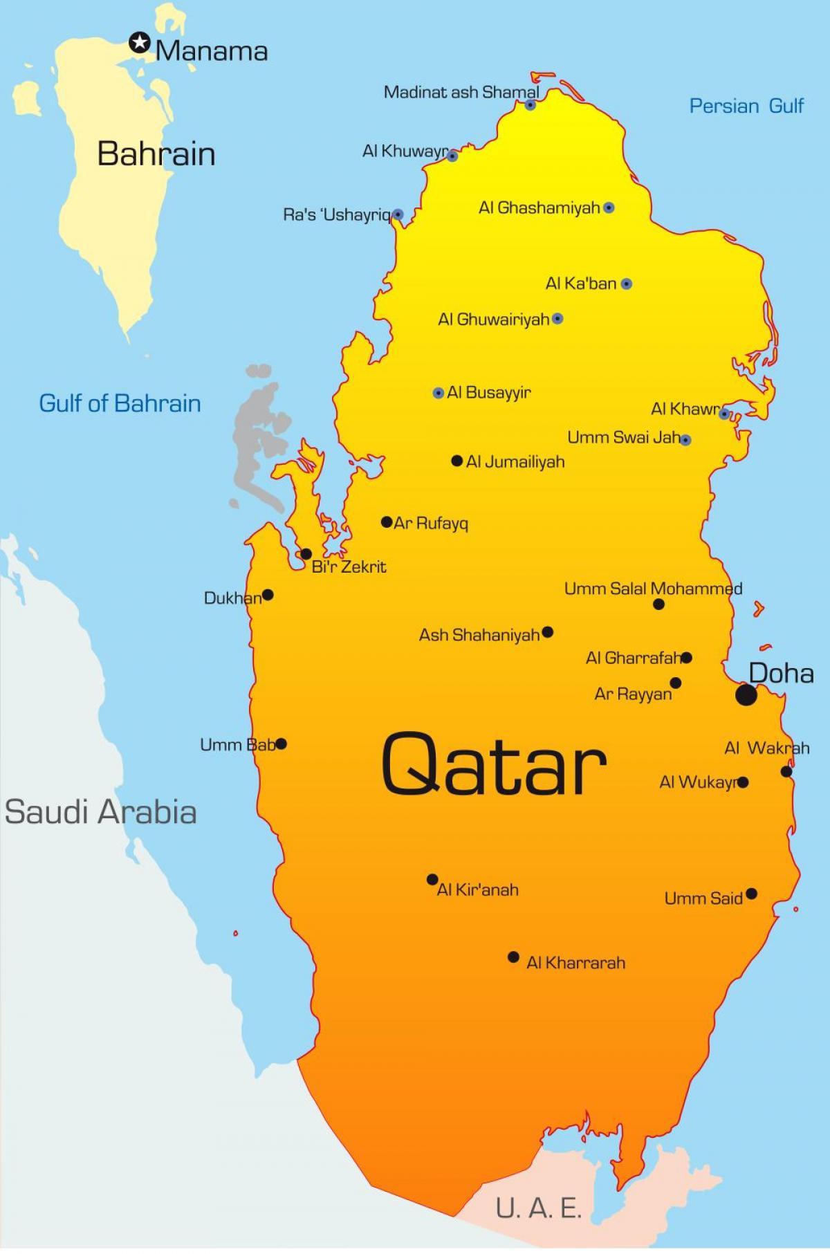 Mappa di capitale del qatar 