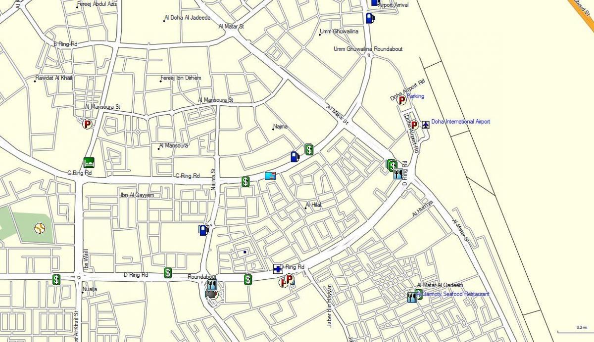 Mappa di doha aeroporto qatar