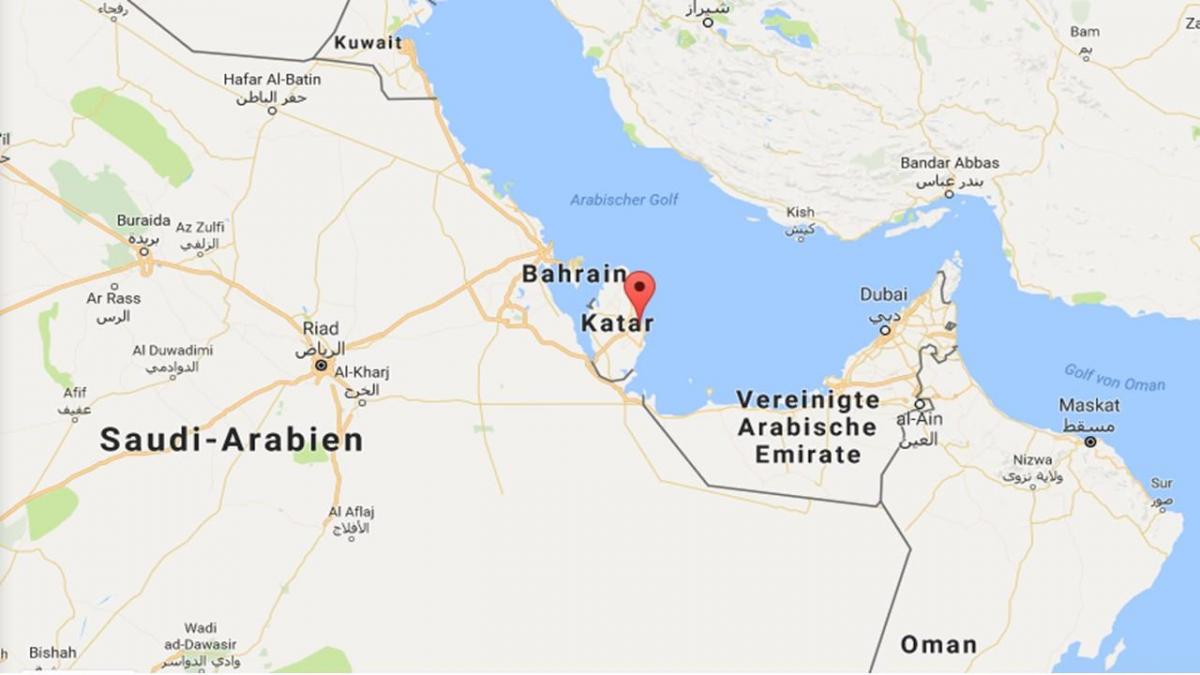 mappa di doha in qatar nella mappa del mondo