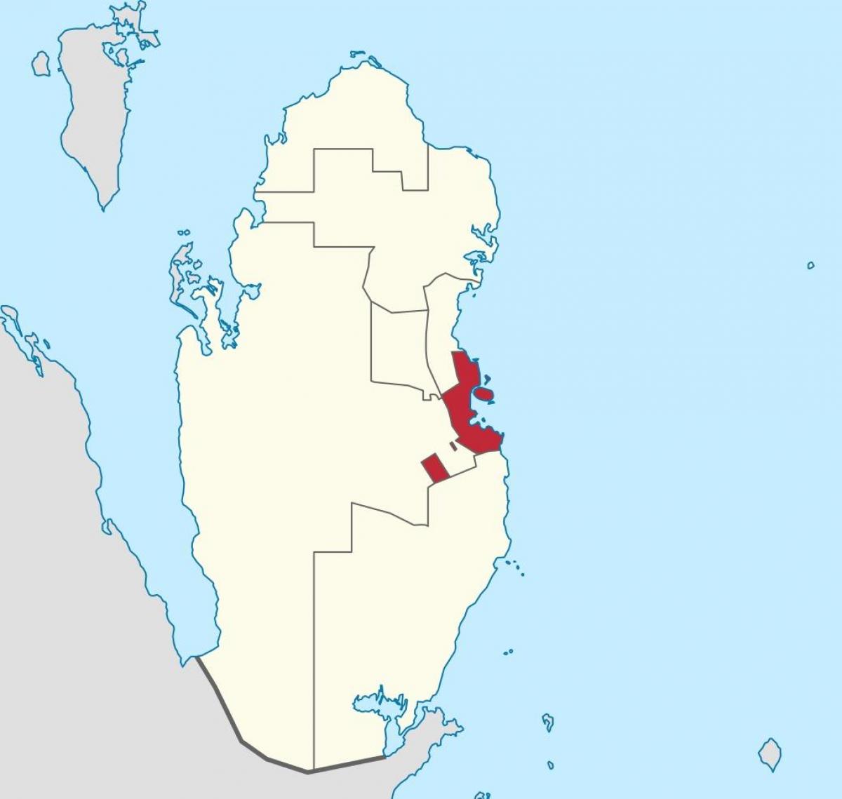 Mappa di doha qatar location nel mondo