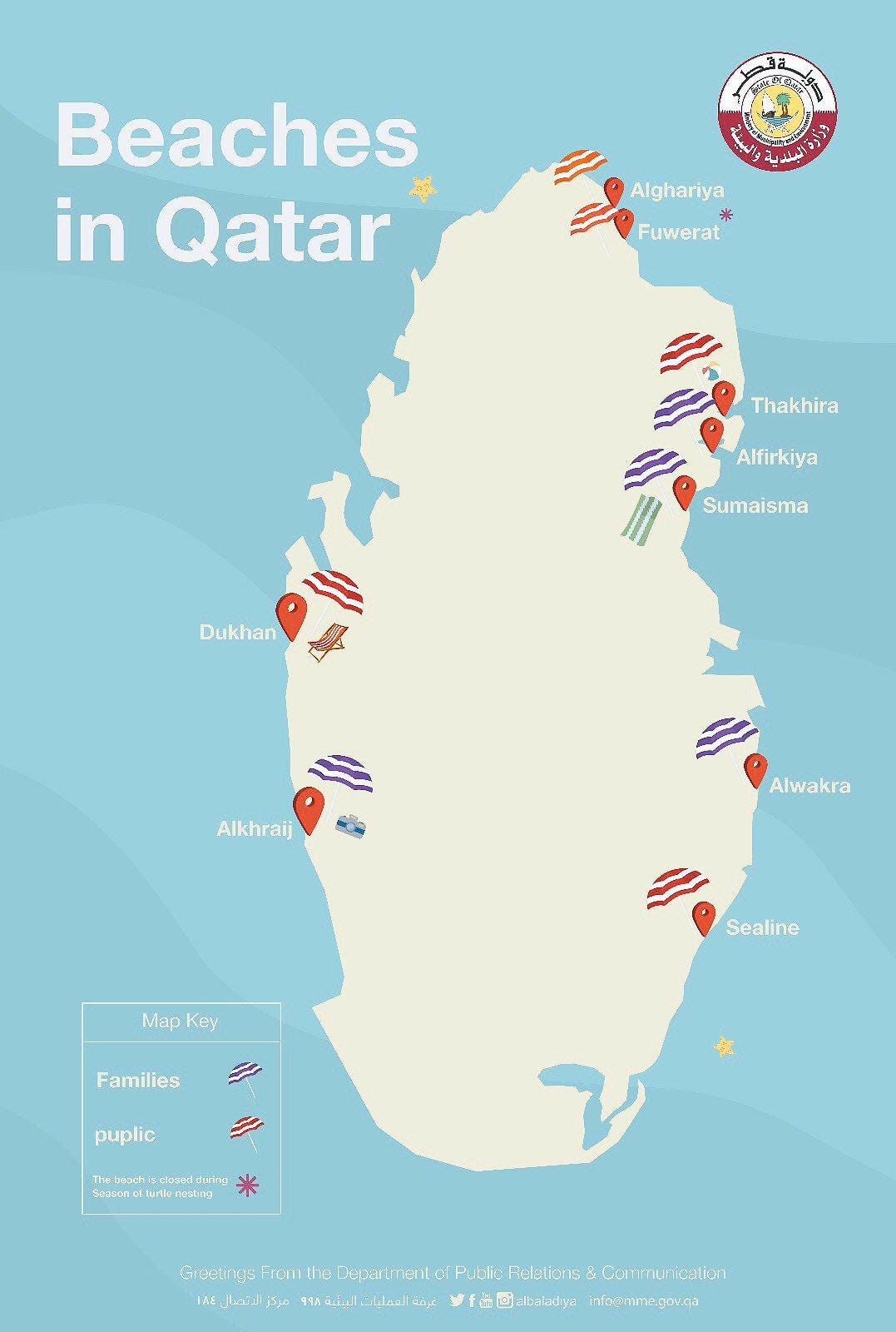 al ghariya spiaggia qatar mappa