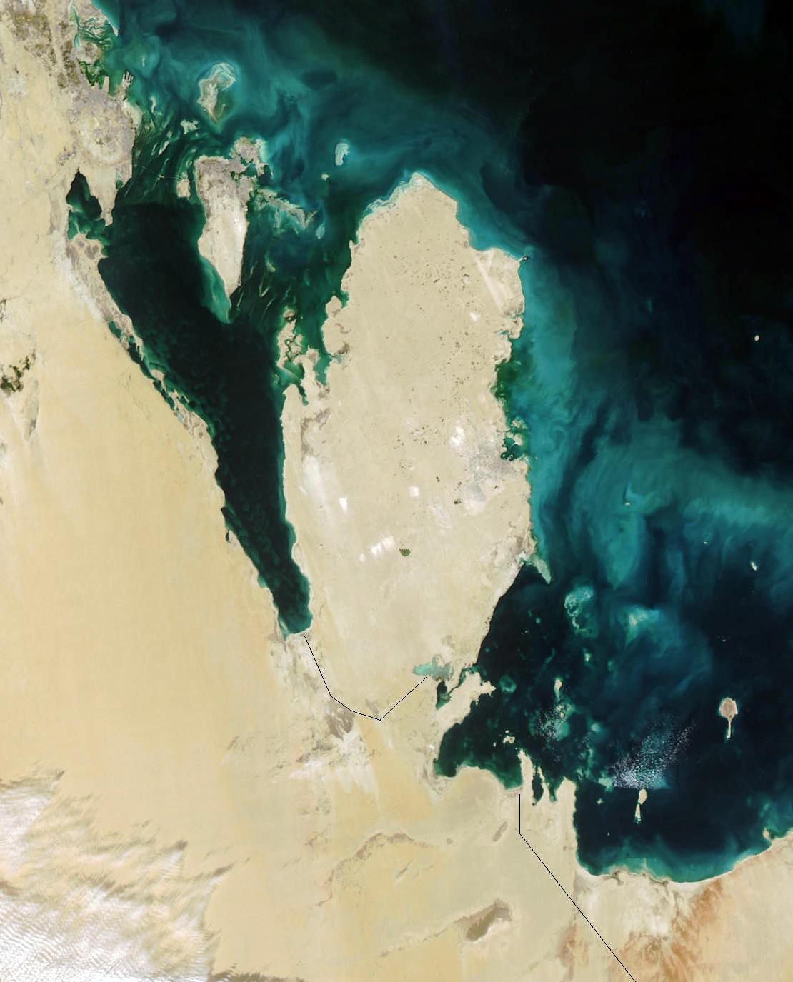 Mappa satellitare del qatar
