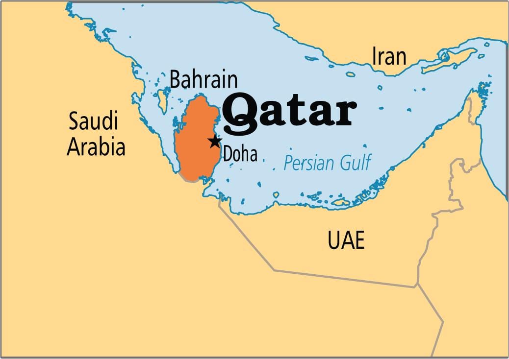 Mappa del qatar asia