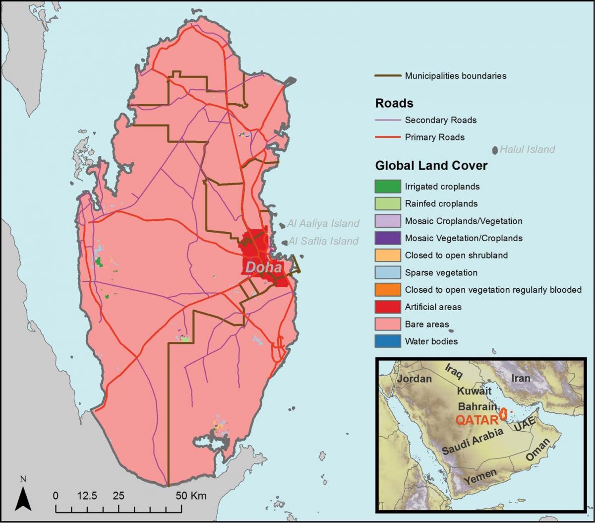 Mappa del qatar clima