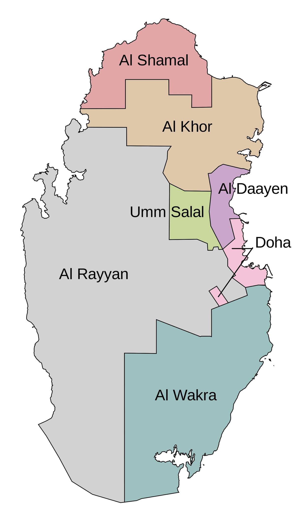 Mappa del qatar comune 