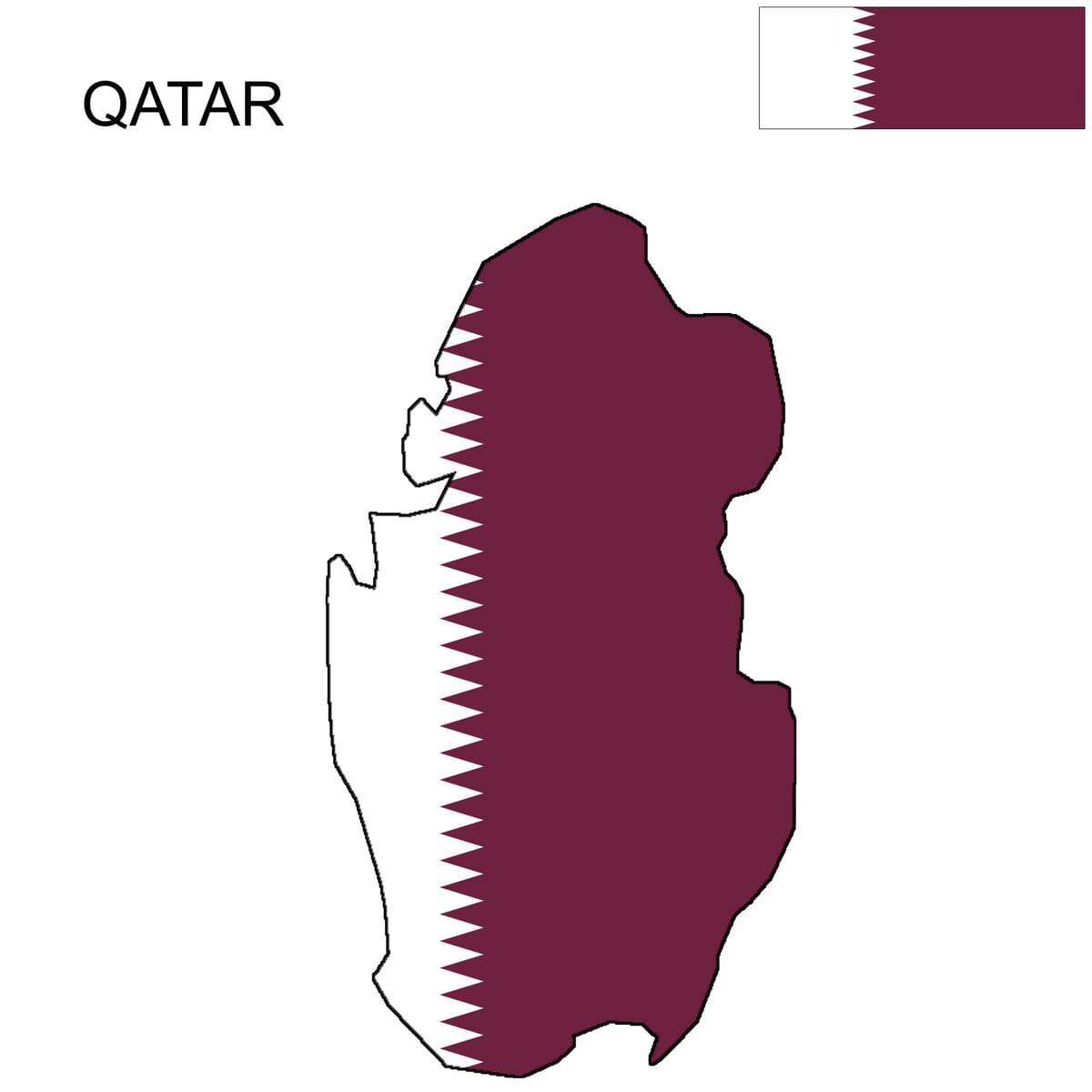 Mappa del qatar flag