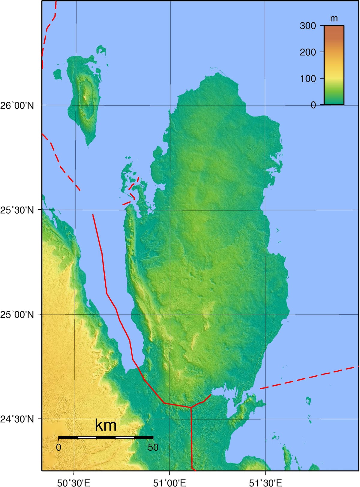 Mappa del qatar geografia