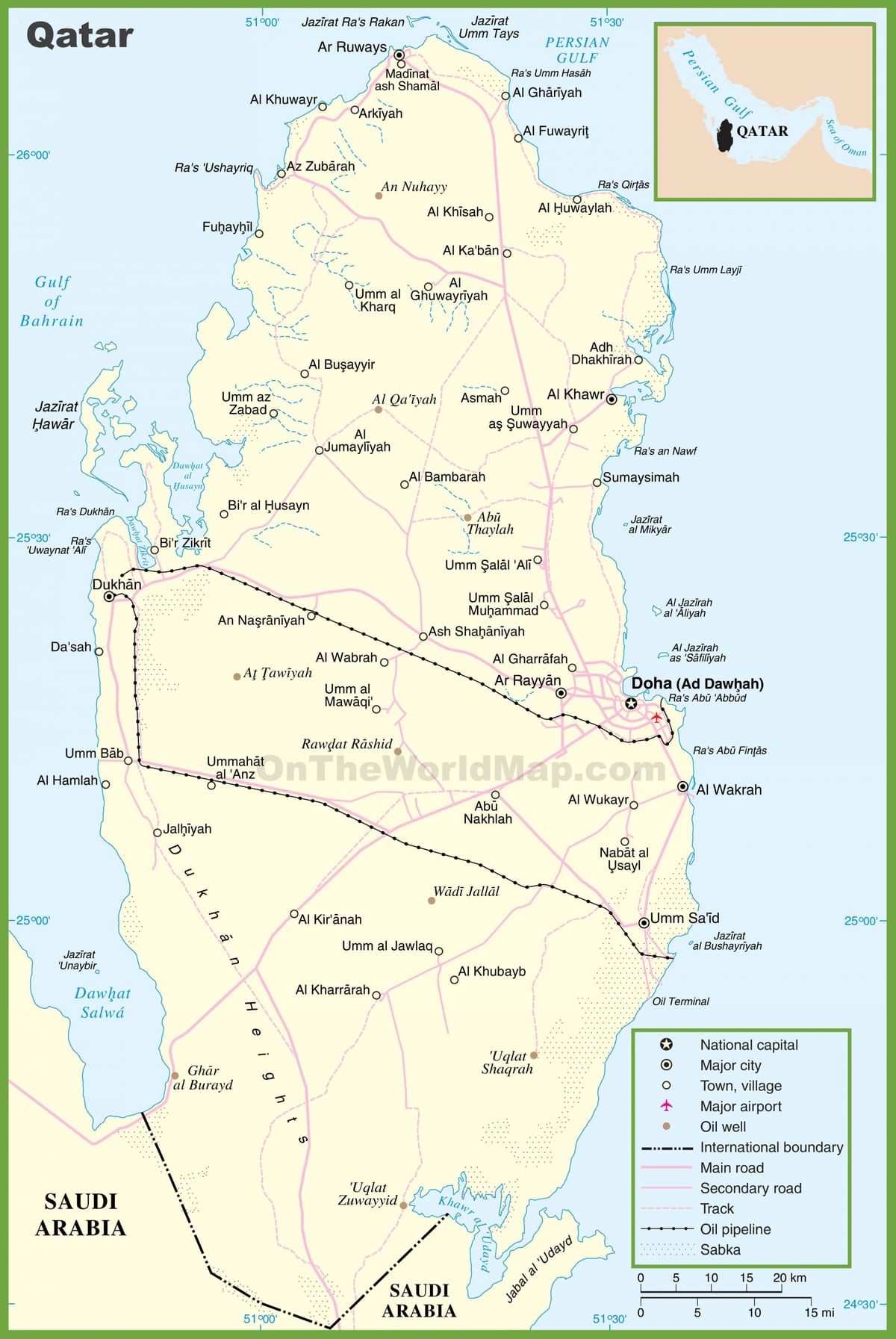 Mappa del qatar mappa