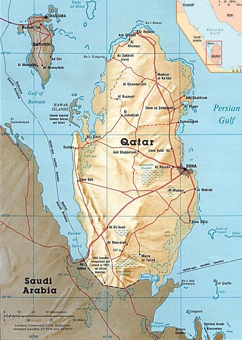 Mappa del qatar isole