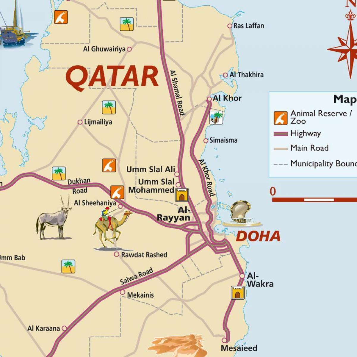 Mappa del qatar turistiche