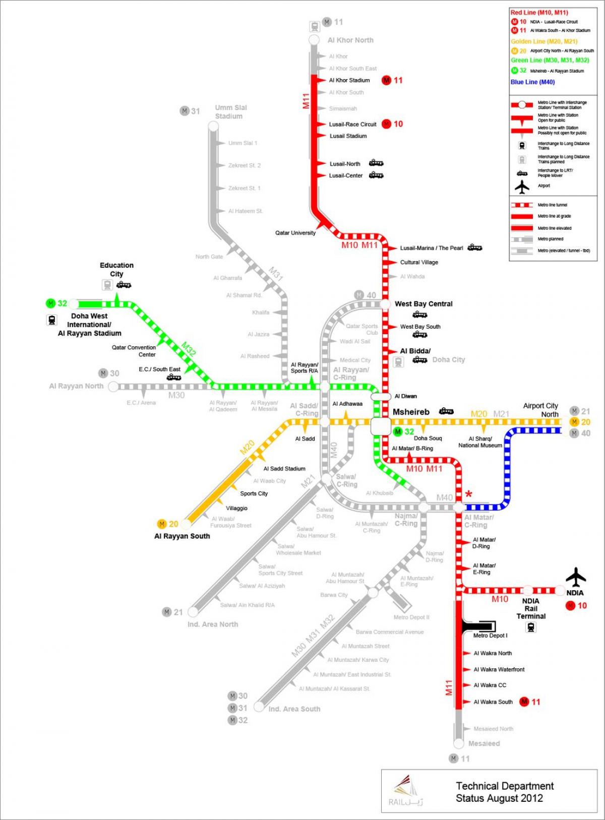 qatar mappa della metropolitana