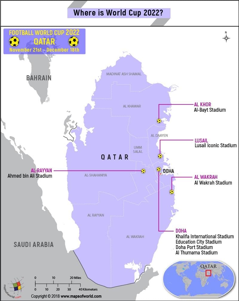Mappa del qatar stadi dei mondiali