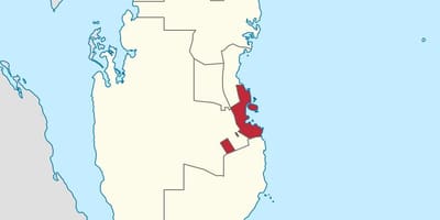 Mappa di doha qatar location nel mondo