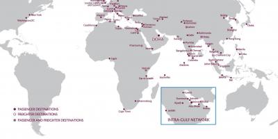 Qatar airways mappa di rete