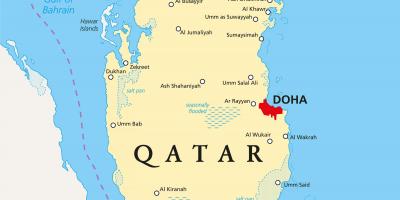 Qatar mappa con le città