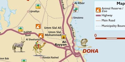 Mappa del qatar turistiche