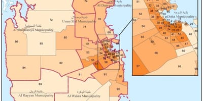 Mappa del qatar popolazione